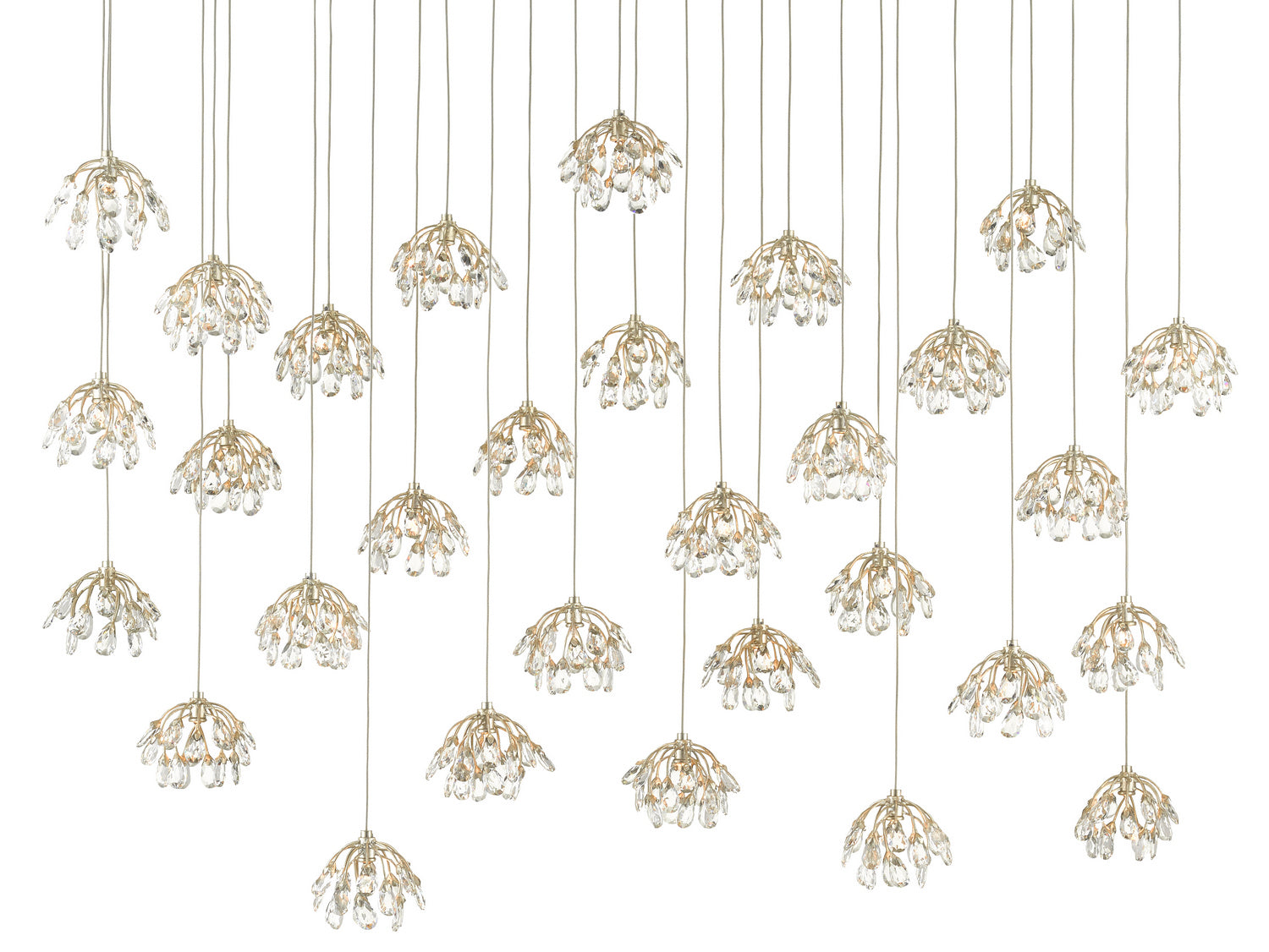 30 Light Pendant from the Crystal collection in Crystal/ Contemporary Silver Leaf finish