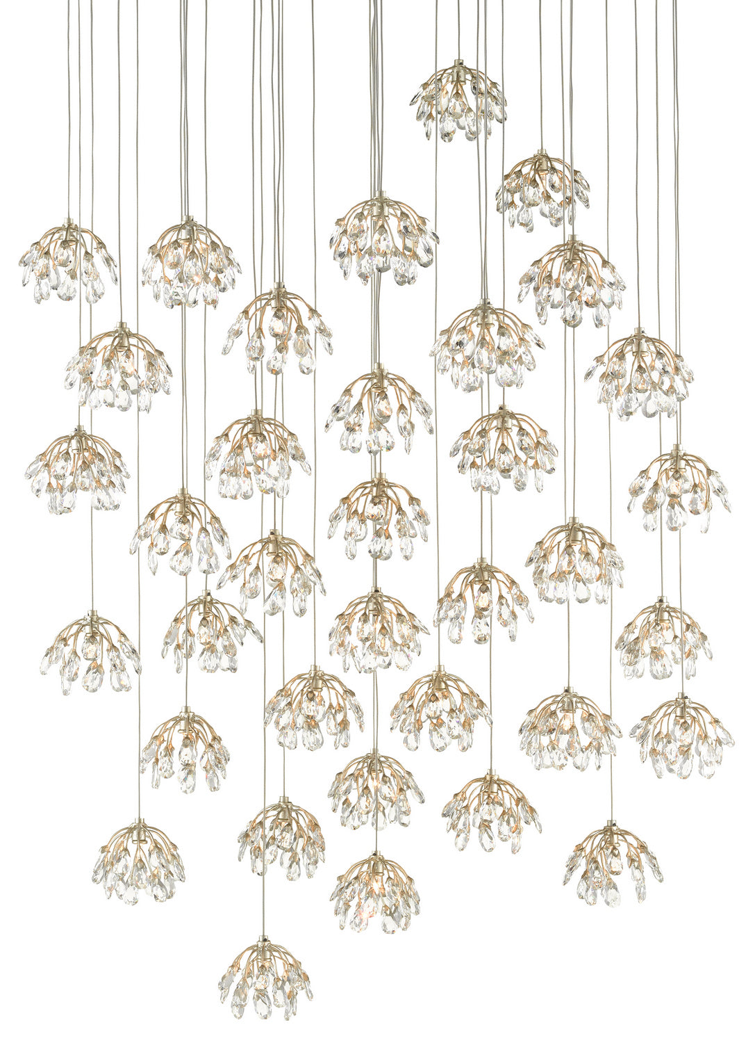 36 Light Pendant from the Crystal collection in Crystal/ Contemporary Silver Leaf finish