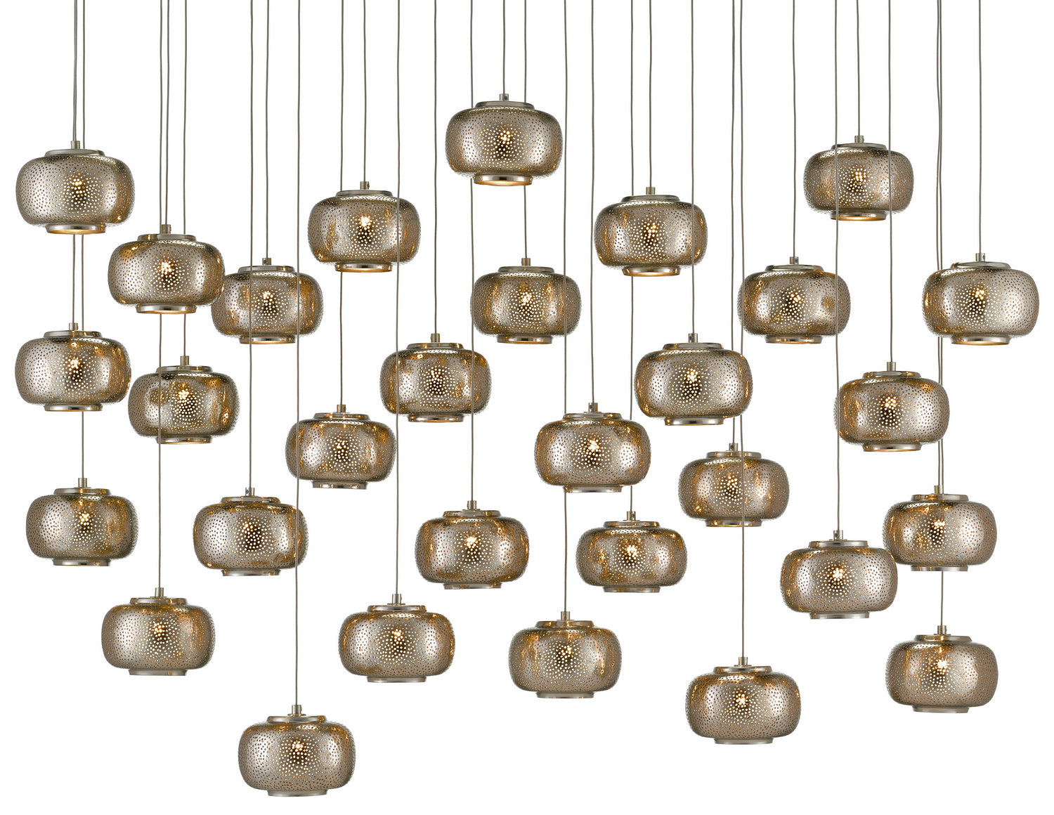 30 Light Pendant from the Pepper collection in Nickel finish