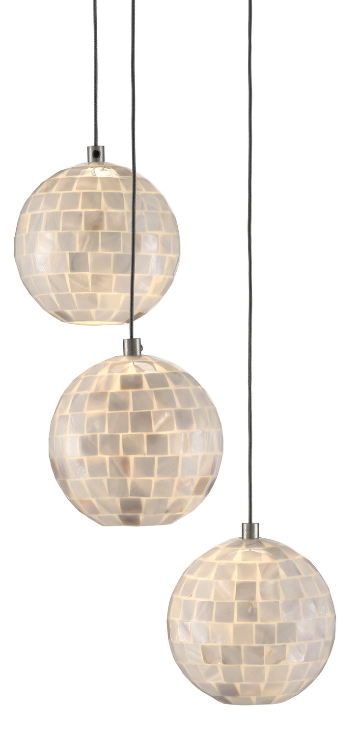 Three Light Pendant from the Finhorn collection in Pearl finish