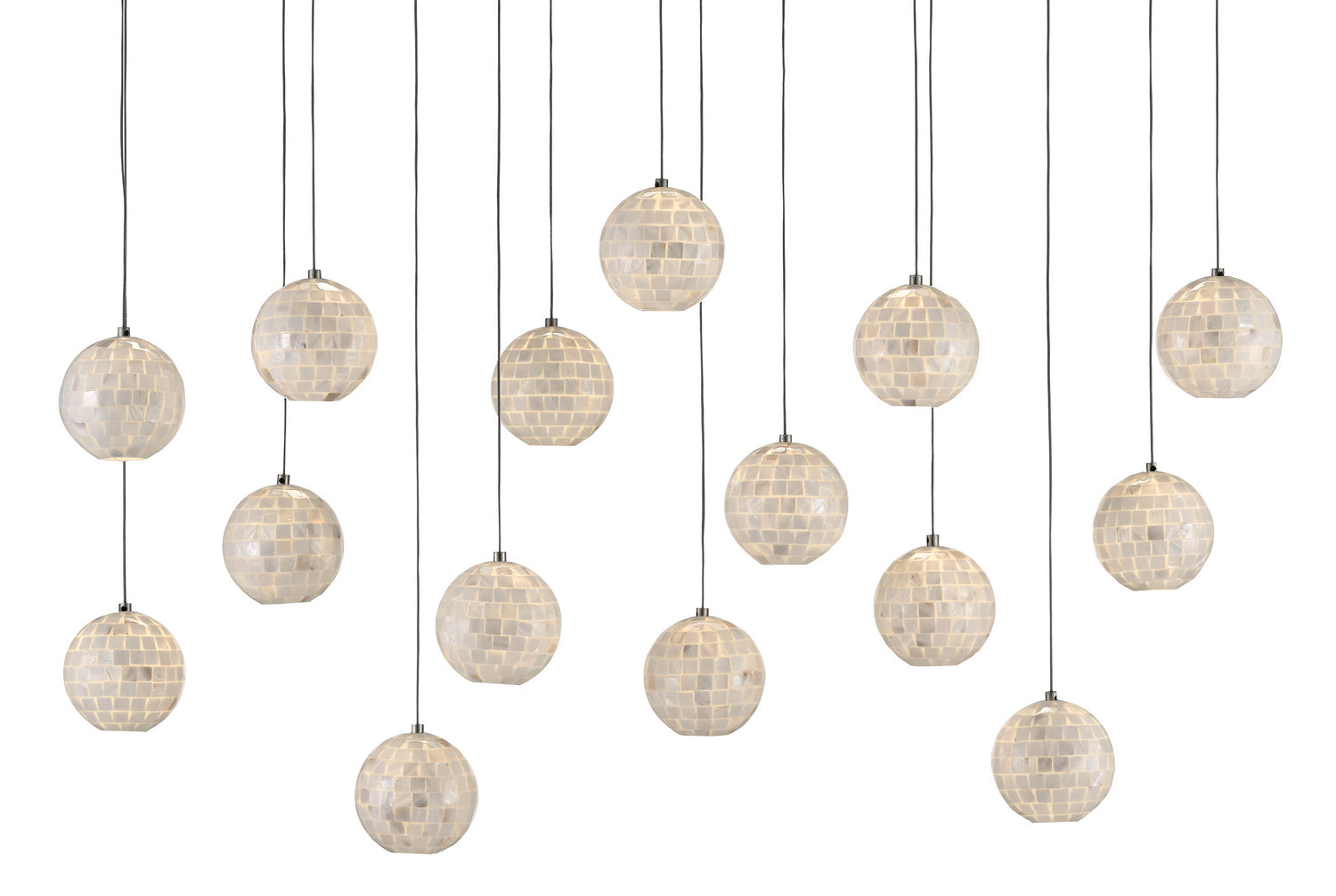 15 Light Pendant from the Finhorn collection in Pearl finish