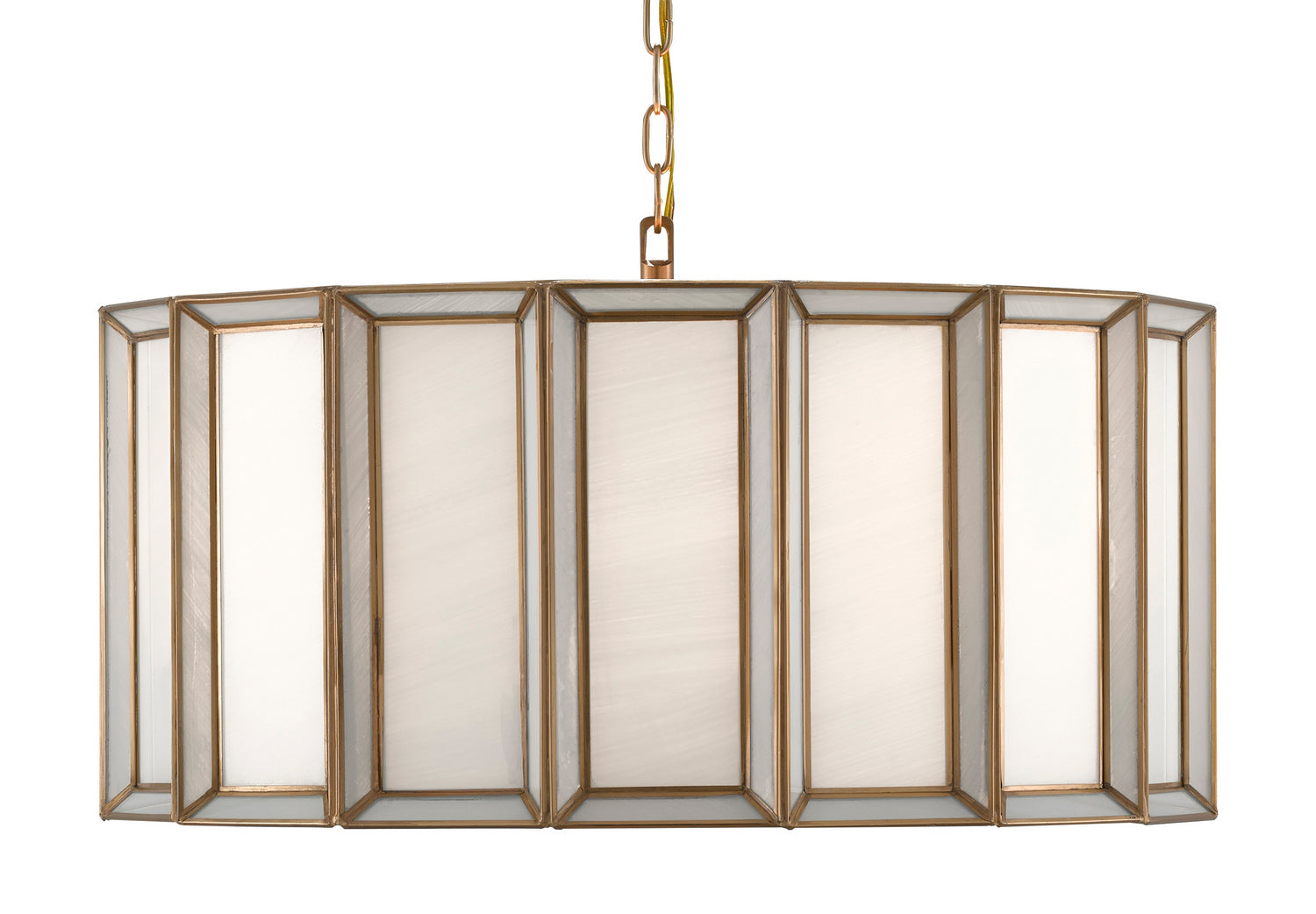 Three Light Pendant from the Daze collection in Antique Brass/White finish