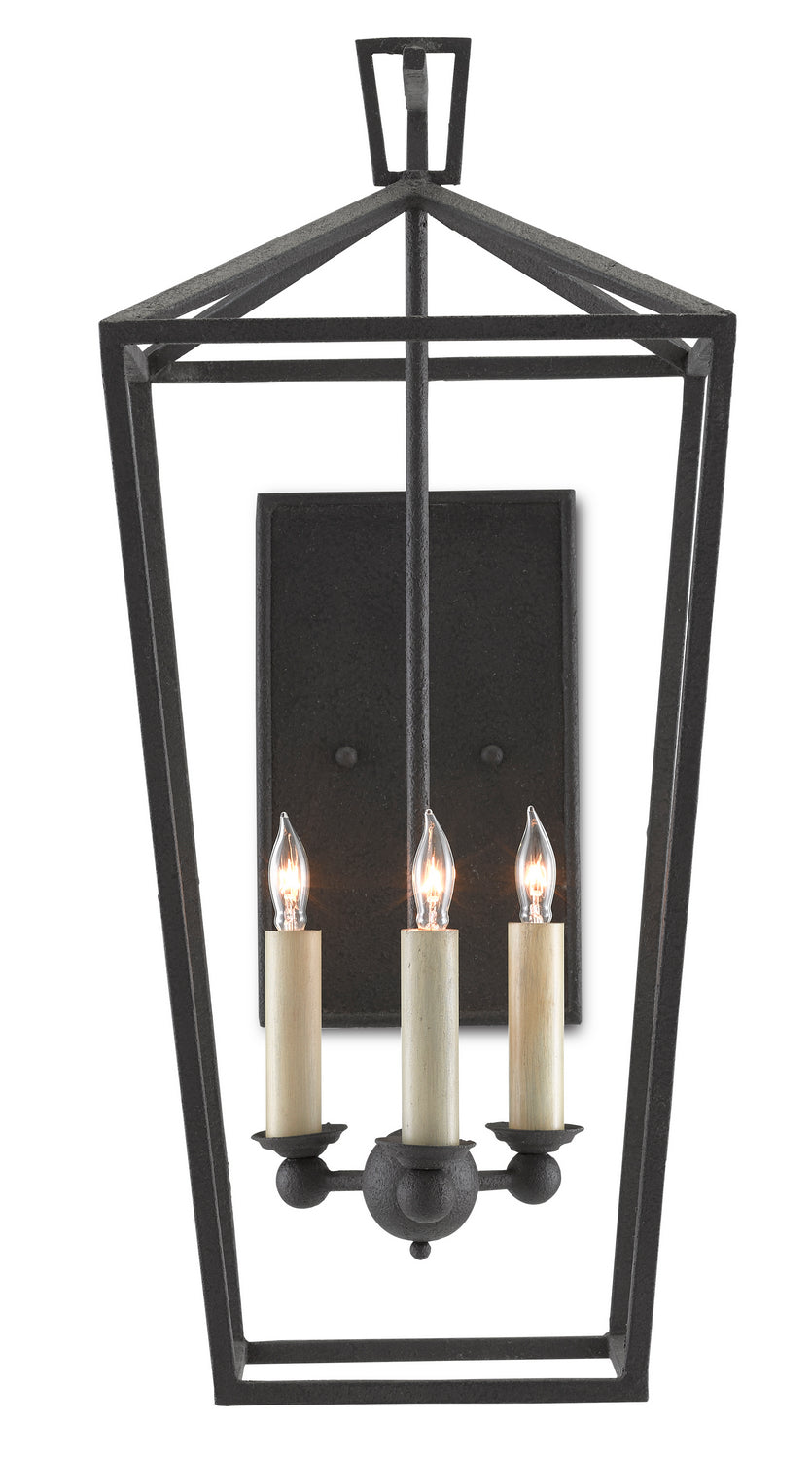 Three Light Wall Sconce from the Denison collection in Molé Black finish