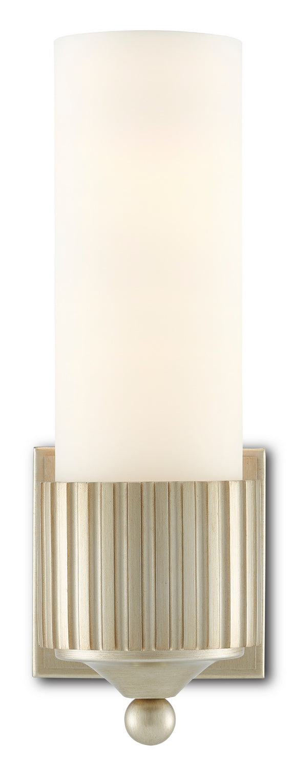 One Light Wall Sconce from the Barry Goralnick collection in Silver Leaf/Frosted Glass finish