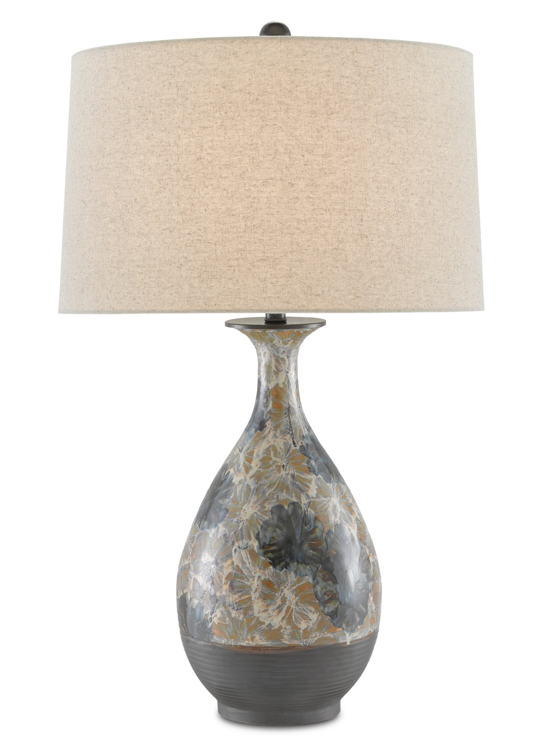 One Light Table Lamp from the Frangipani collection in Cream/Blue/Brown finish