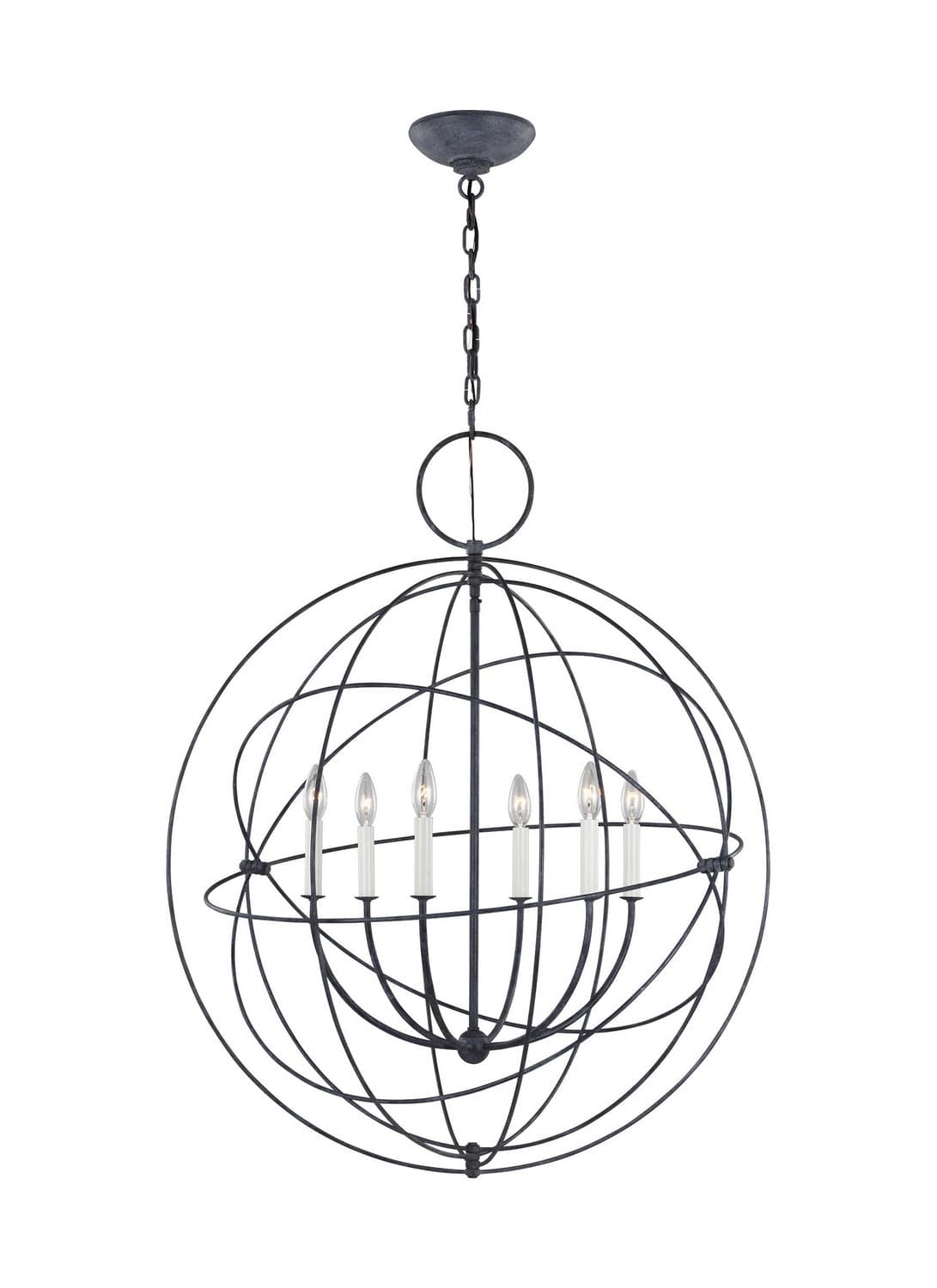 Visual Comfort Studio - CP1246WGV - Six Light Pendant - Bayberry - Weathered Galvanized