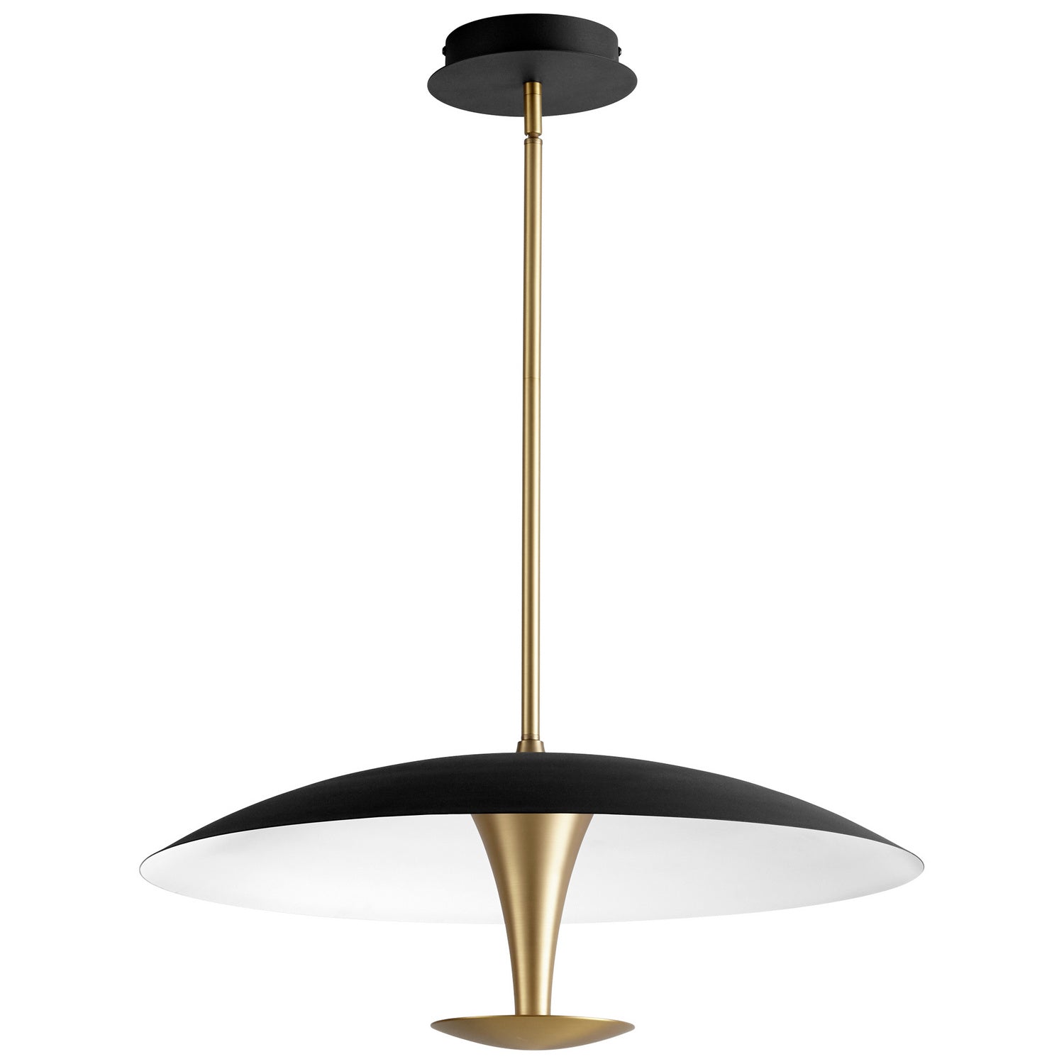 Oxygen - 3-647-1540 - LED Pendant - Spacely - Black W/ Aged Brass