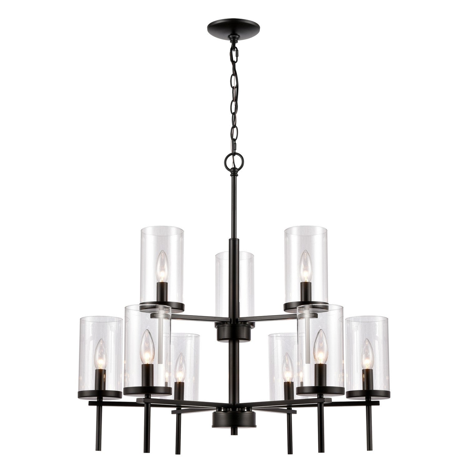 ELK Home - CN290926 - Nine Light Chandelier - Oakland - Black