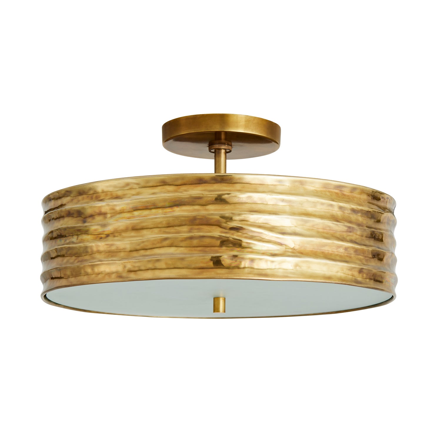 Two Light Semi-Flush Mount from the Anna collection in Antique Brass finish