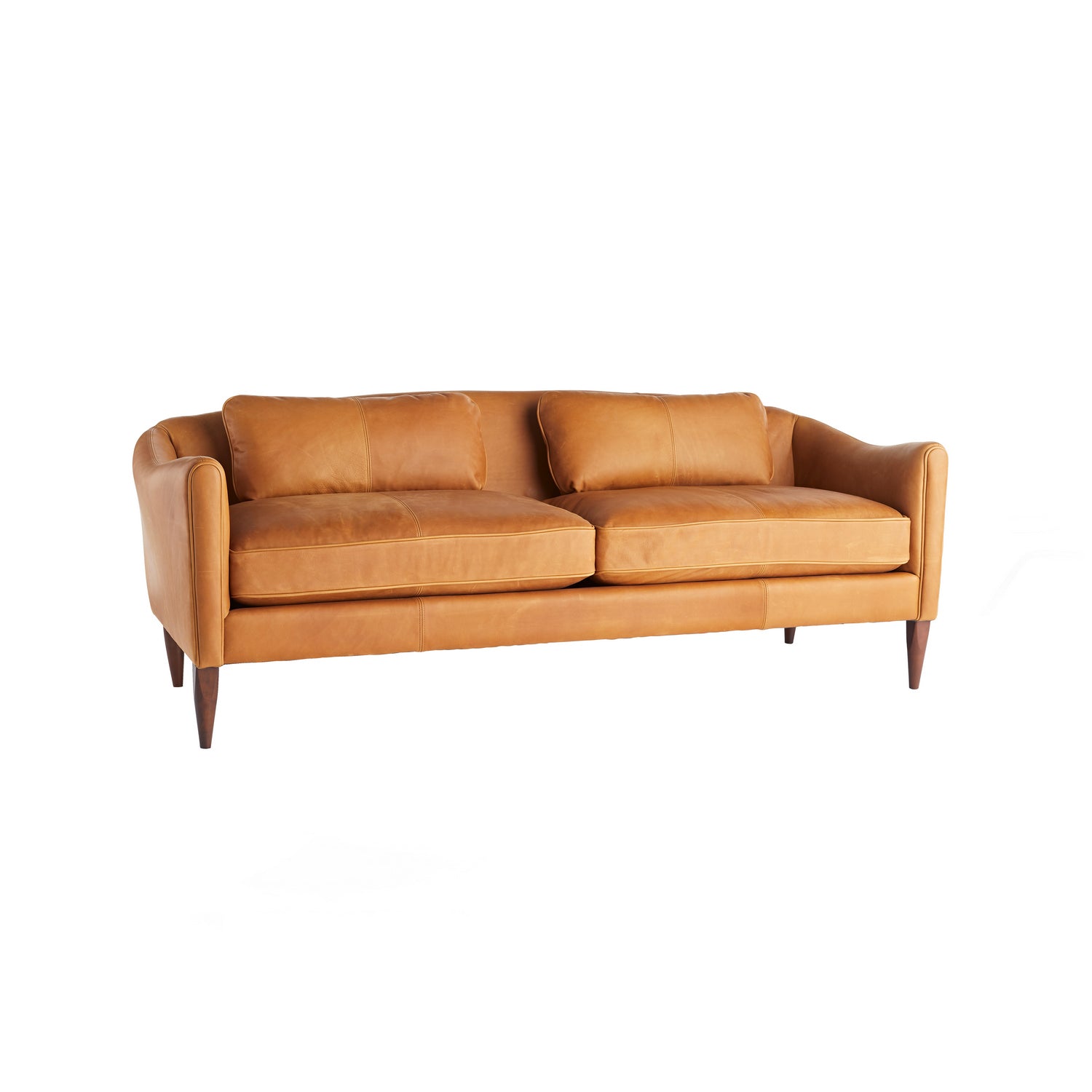 Upholstery - Sofa from the Vincent collection in Butterscotch Leather/Dark Walnut finish