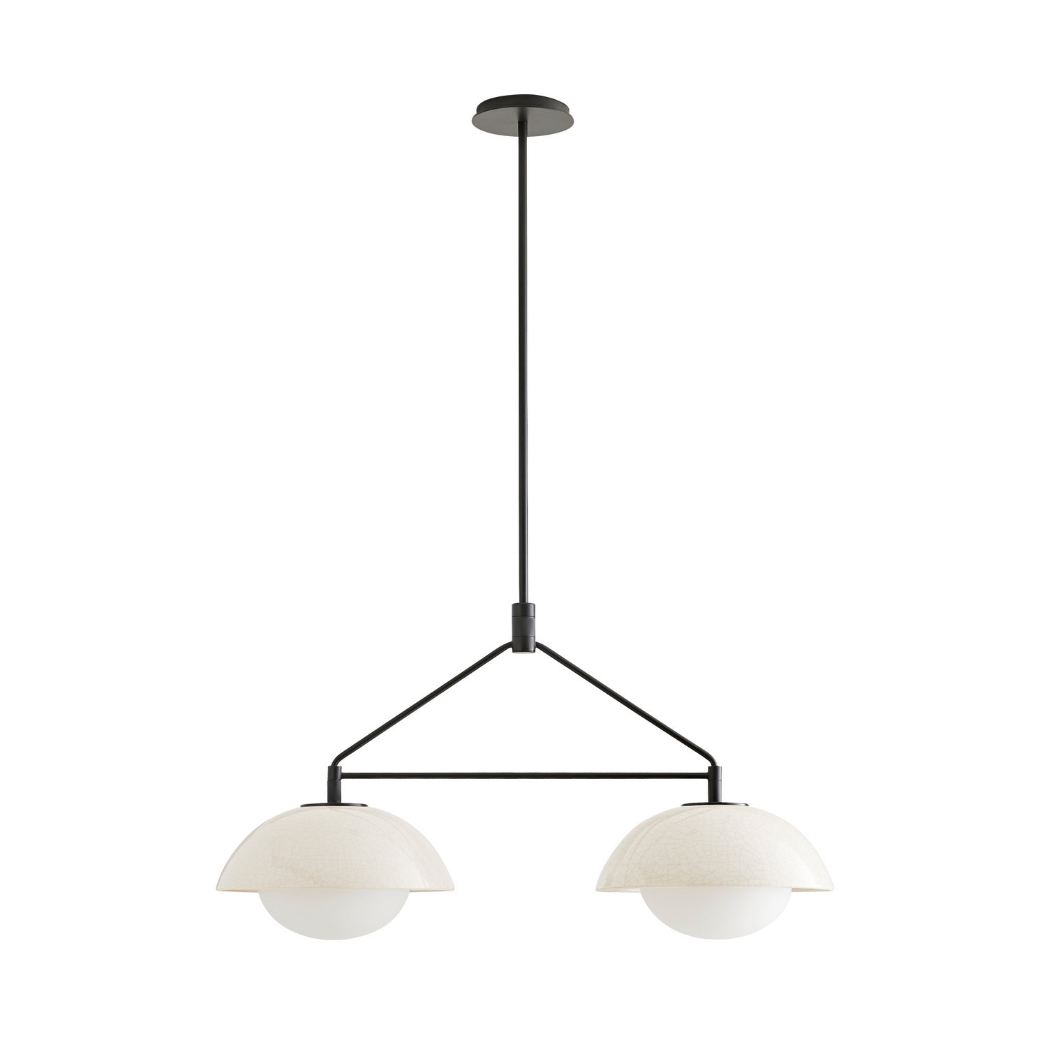 Two Light Linear Pendant from the Glaze collection in Ivory Stained Crackle finish