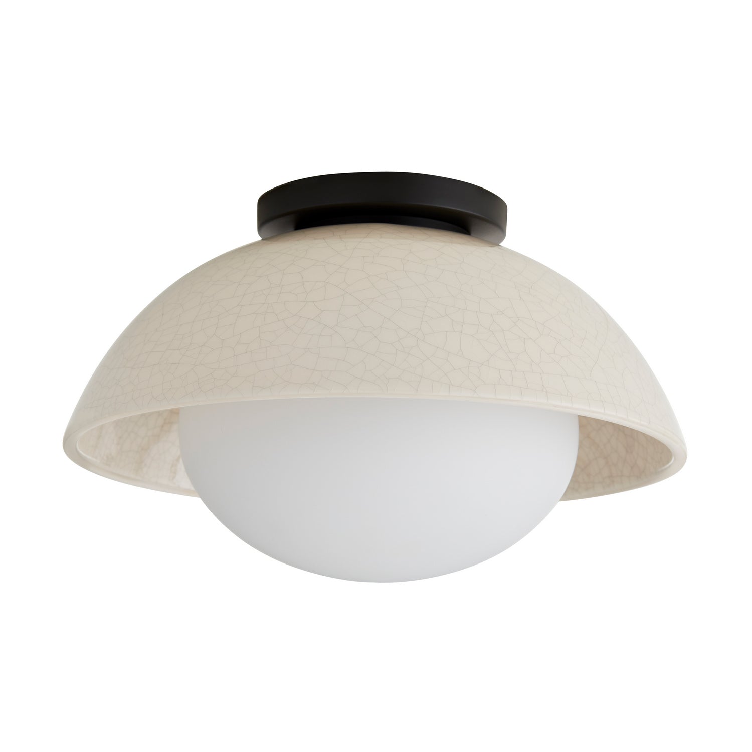 One Light Flushmount from the Glaze collection in Ivory Stained Crackle finish