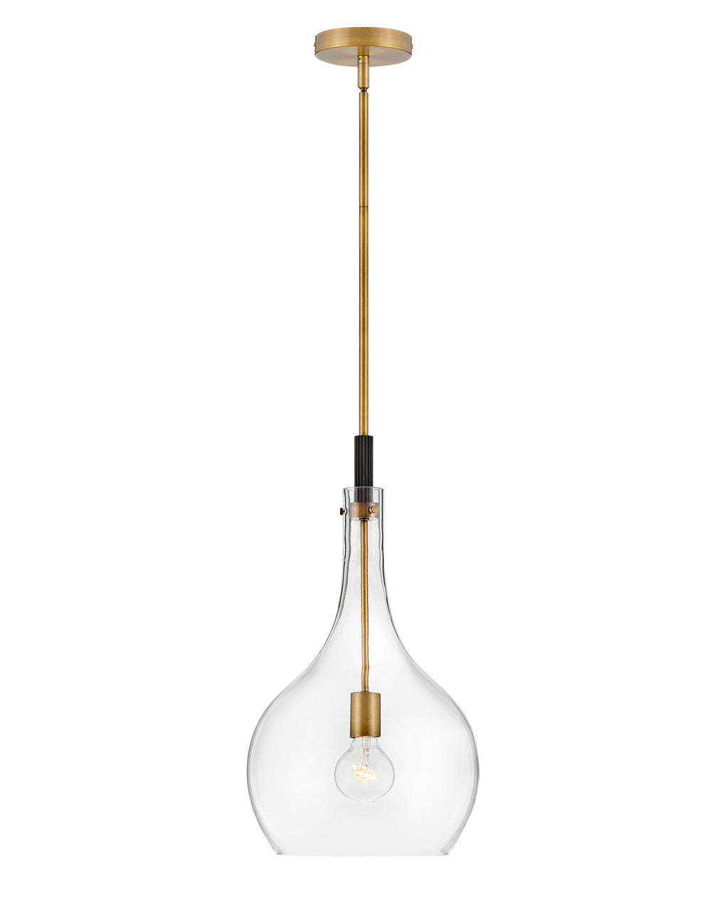 Hinkley - 4457HB-CL - LED Pendant - Ziggy - Heritage Brass