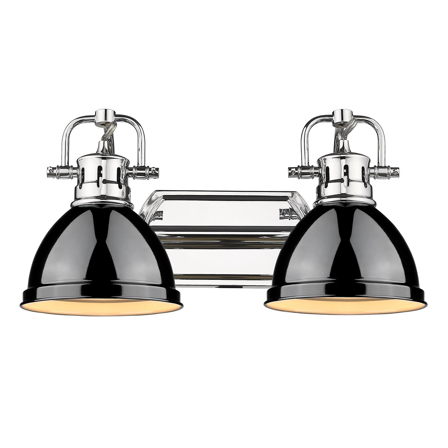 Golden - 3602-BA2 CH-BK - Two Light Bath Vanity - Duncan CH - Chrome