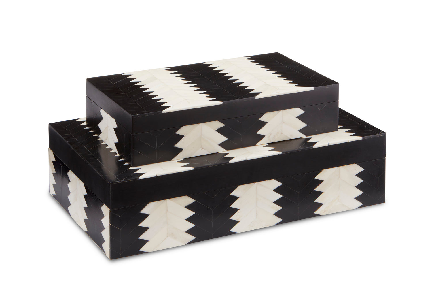 Box Set of 2 from the Jamie Beckwith collection in Black/White/Natural finish