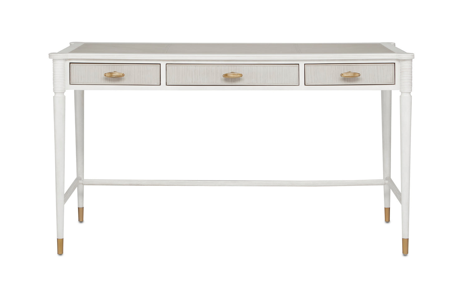 Desk from the Winterthur collection in Off White/Fog/Brass finish