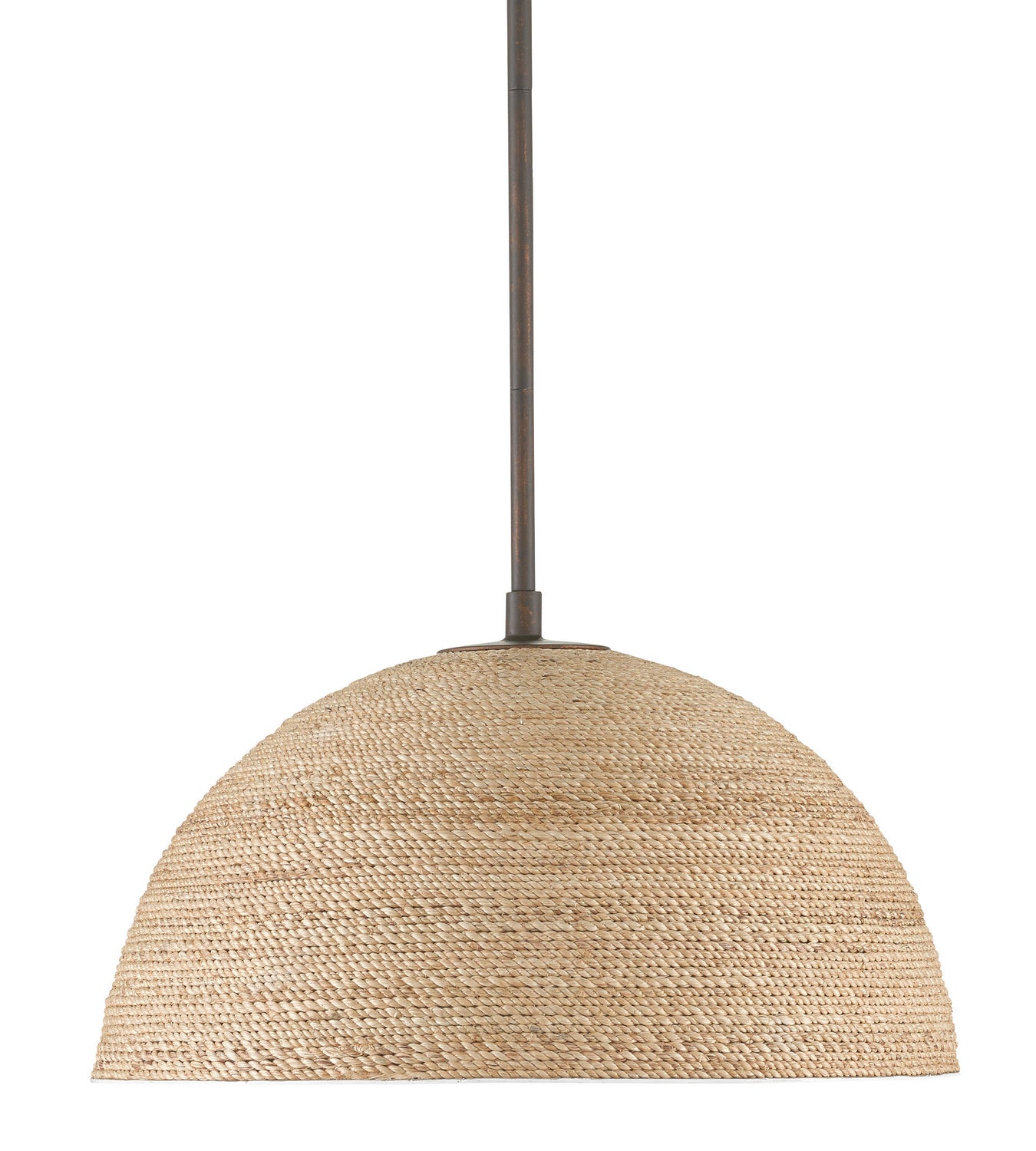 One Light Pendant from the Tobago collection in Bronze Gold/Sugar White/Natural Rope finish