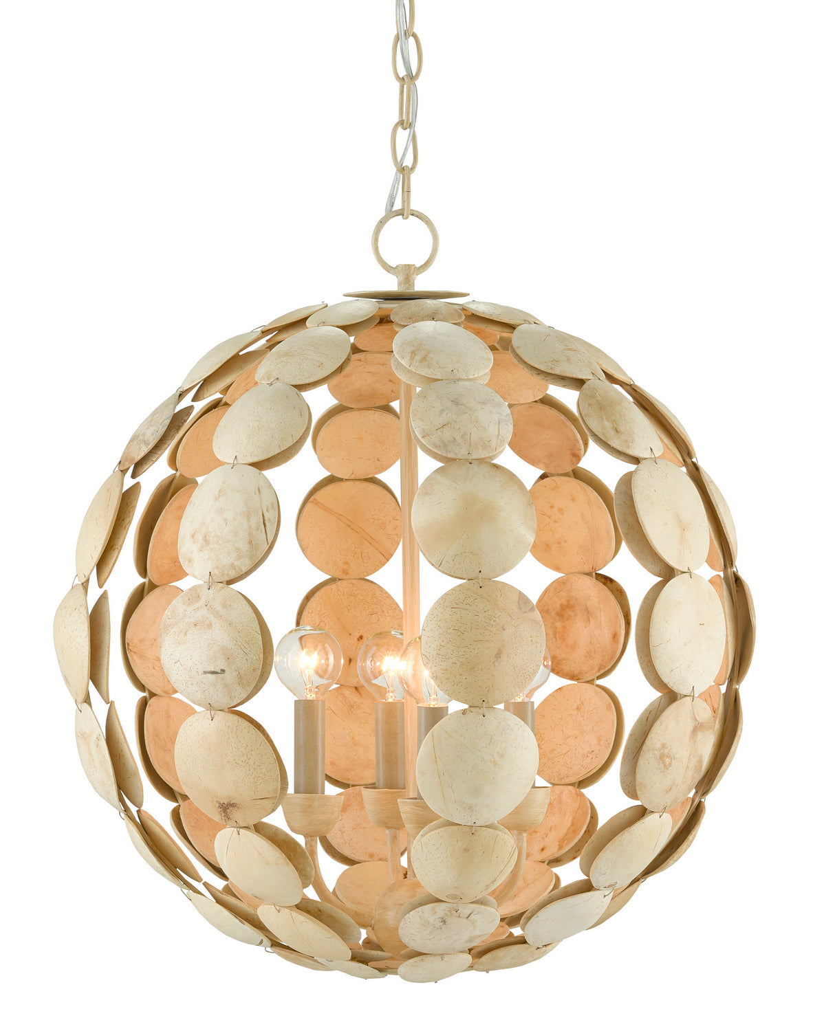 Four Light Chandelier from the Tartufo collection in Coco Cream finish