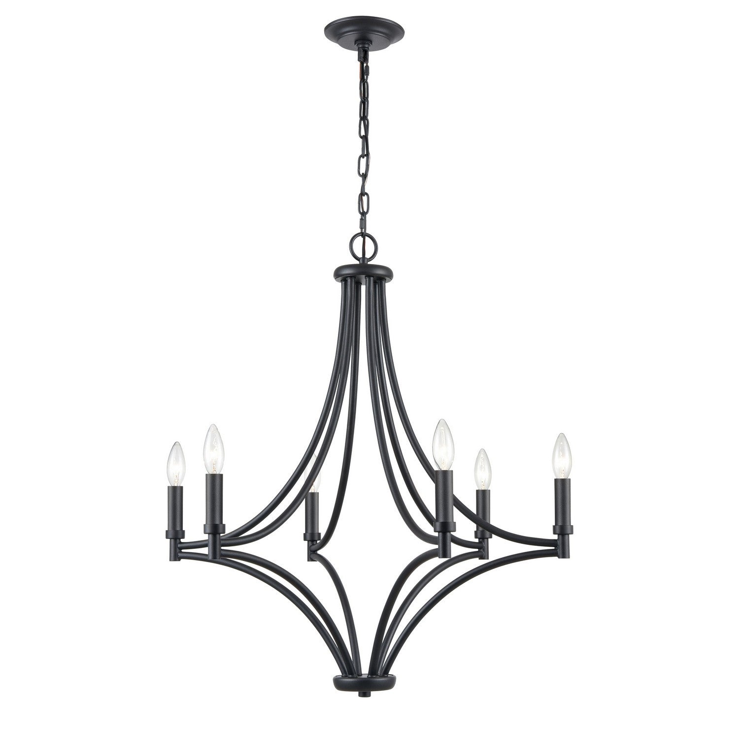 ELK Home - 33436/6 - Six Light Chandelier - Spanish Villa - Charcoal