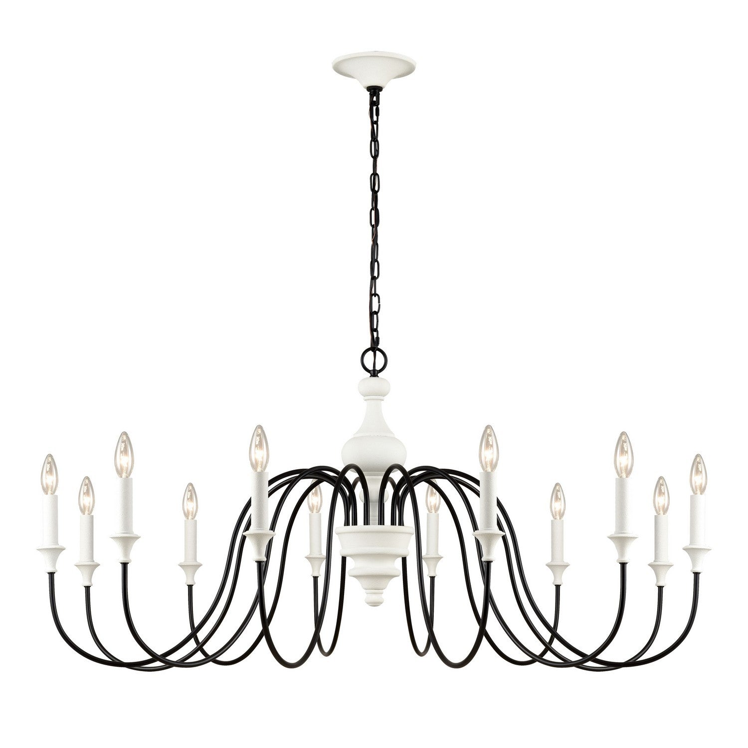 ELK Home - 33469/12 - 12 Light Chandelier - Val de Loire - White Coral