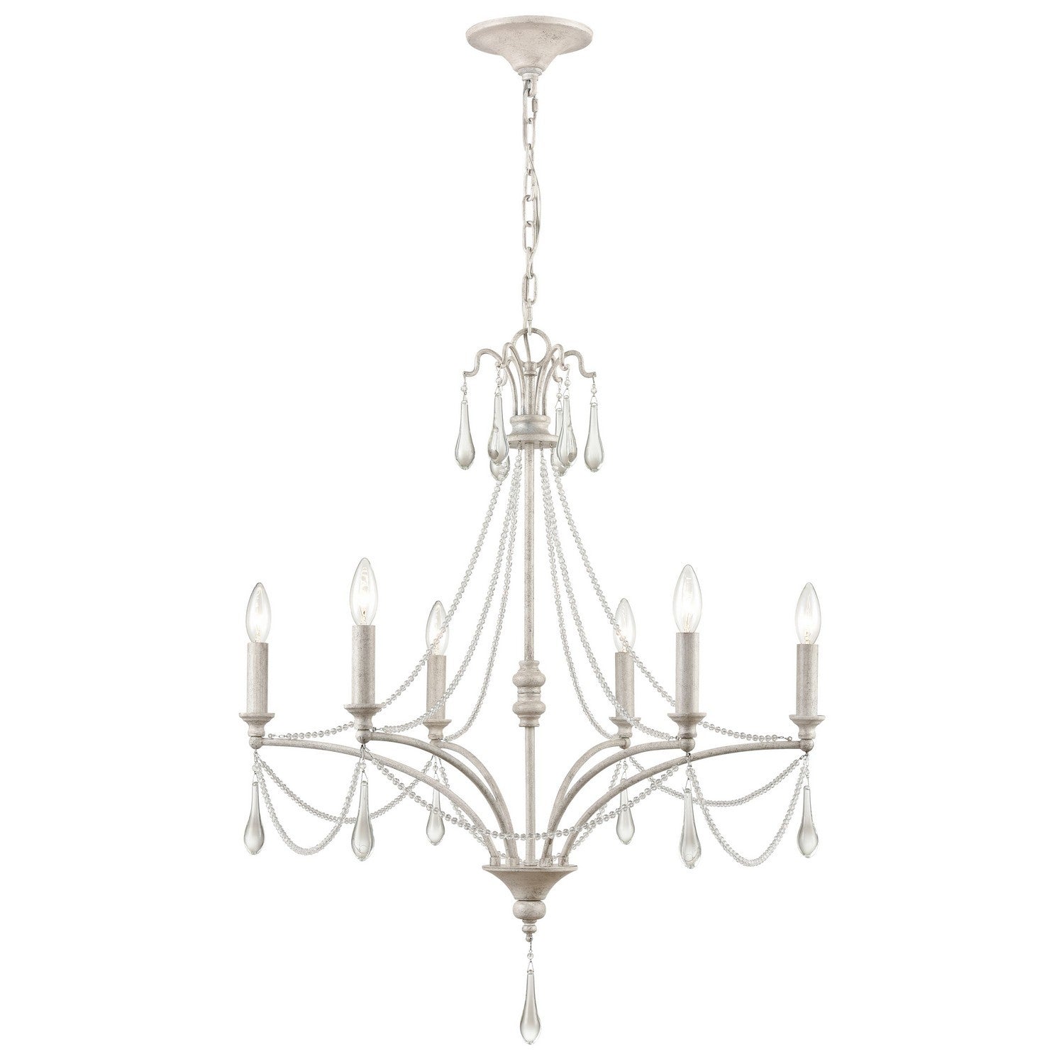 ELK Home - 33476/6 - Six Light Chandelier - French Parlor - Vintage White