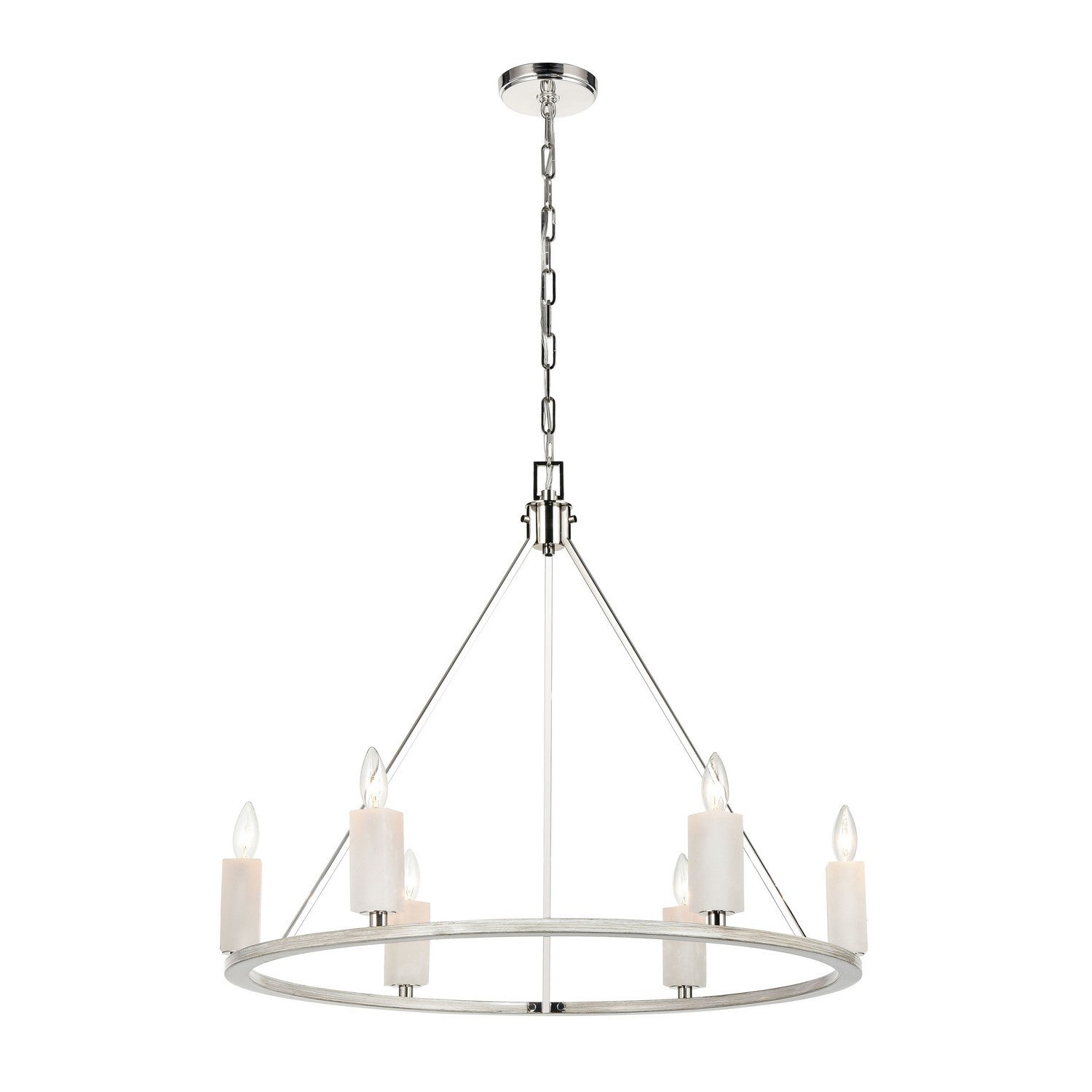 ELK Home - 69347/6 - Six Light Chandelier - White Stone - Polished Nickel