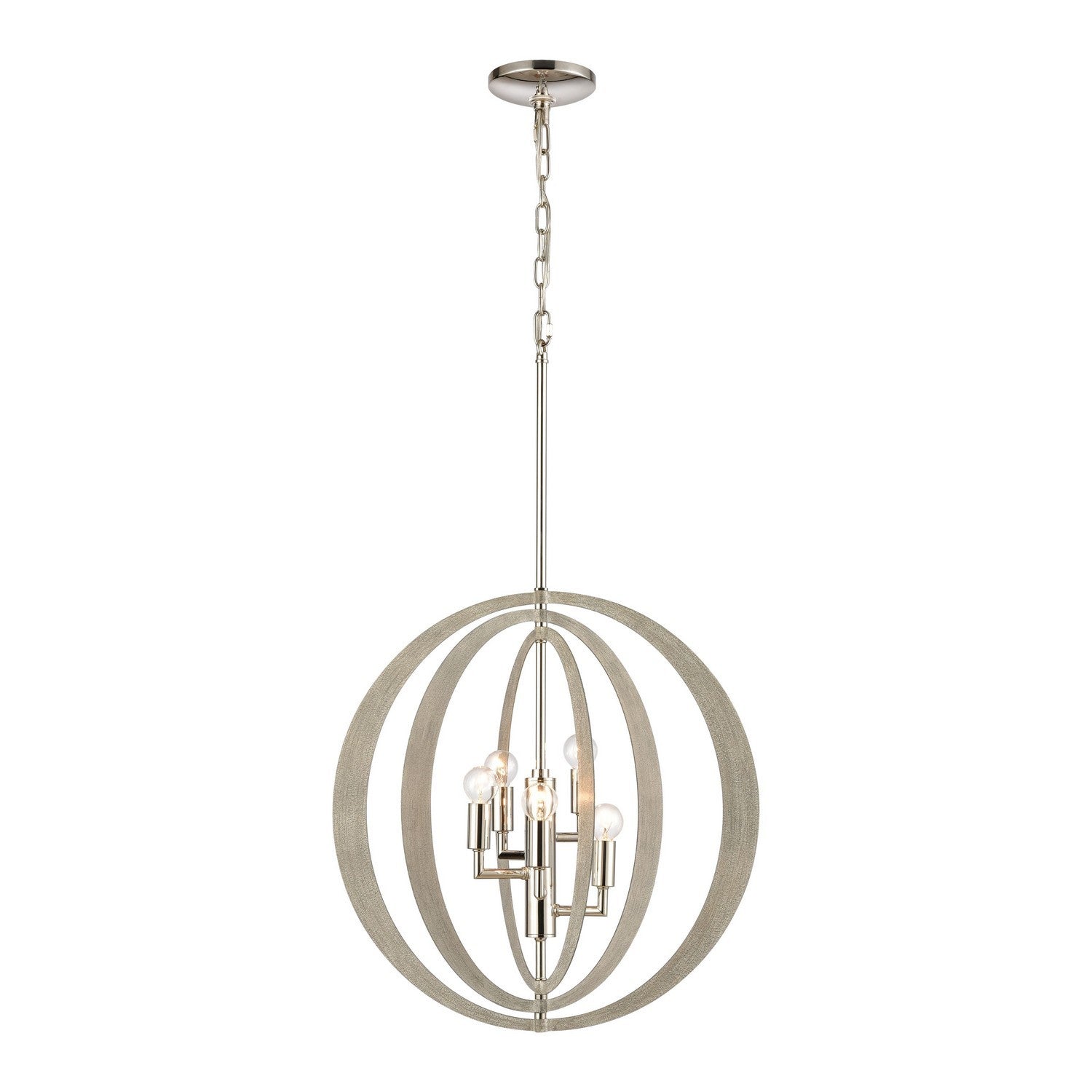 ELK Home - 82066/5 - Five Light Chandelier - Retro Rings - Sandy Beechwood