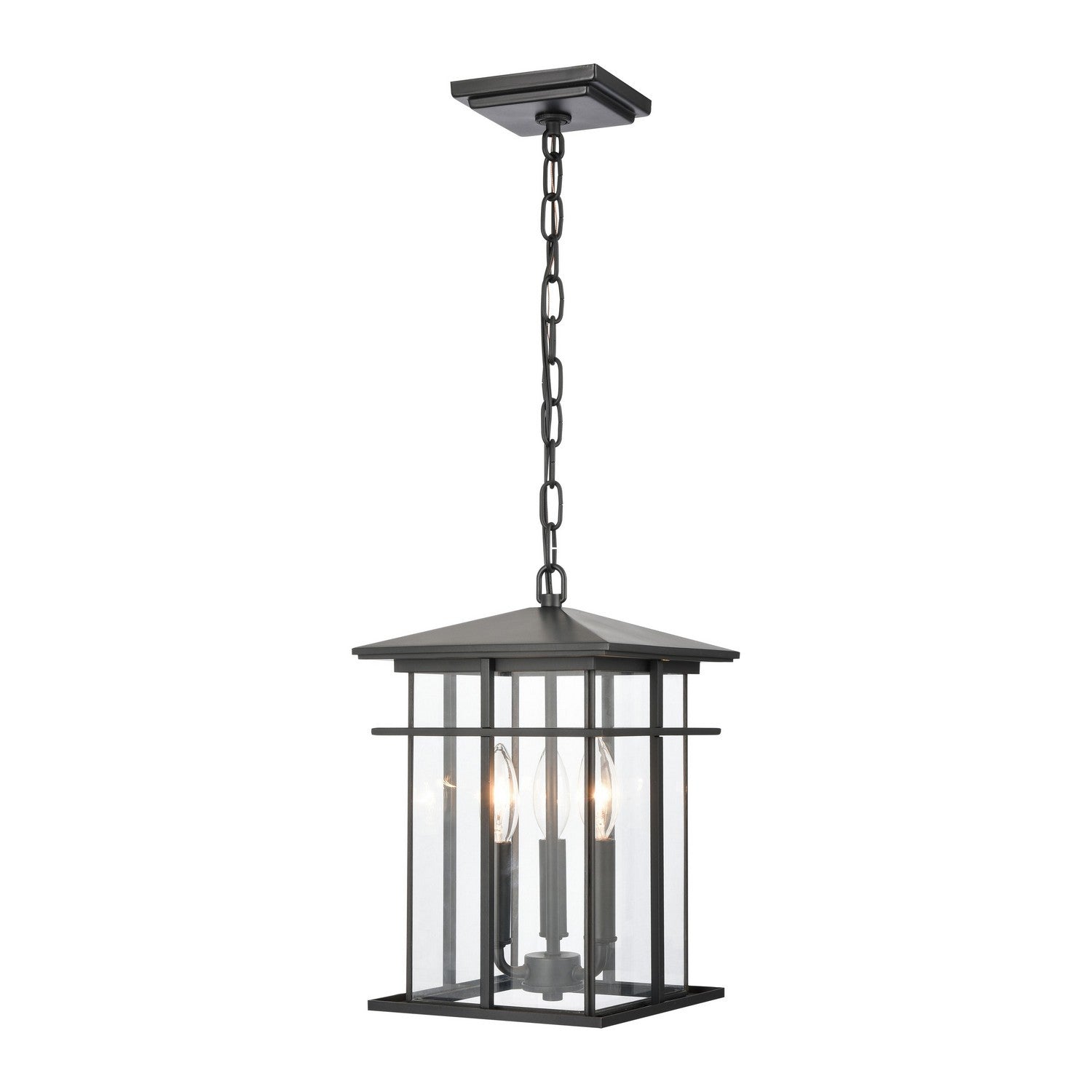 ELK Home - 89365/3 - Three Light Outdoor Pendant - Oak Park - Matte Black