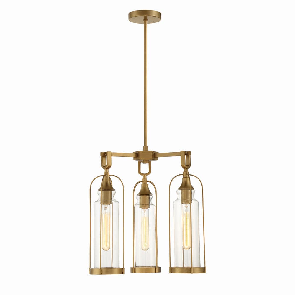 Eurofase - 42728-027 - Three Light Outdoor Chandelier - Yasmin - Aged gold