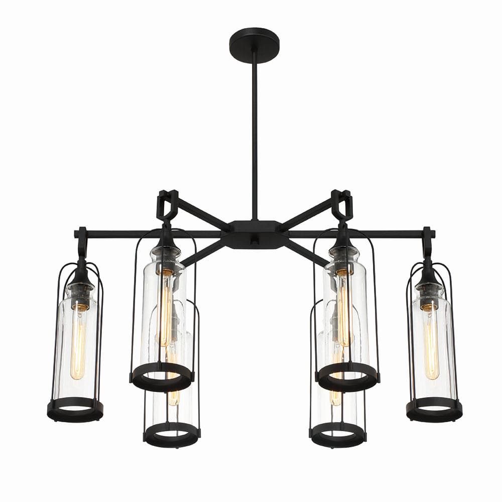 Eurofase - 42730-019 - Six Light Outdoor Chandelier - Yasmin - Satin Black