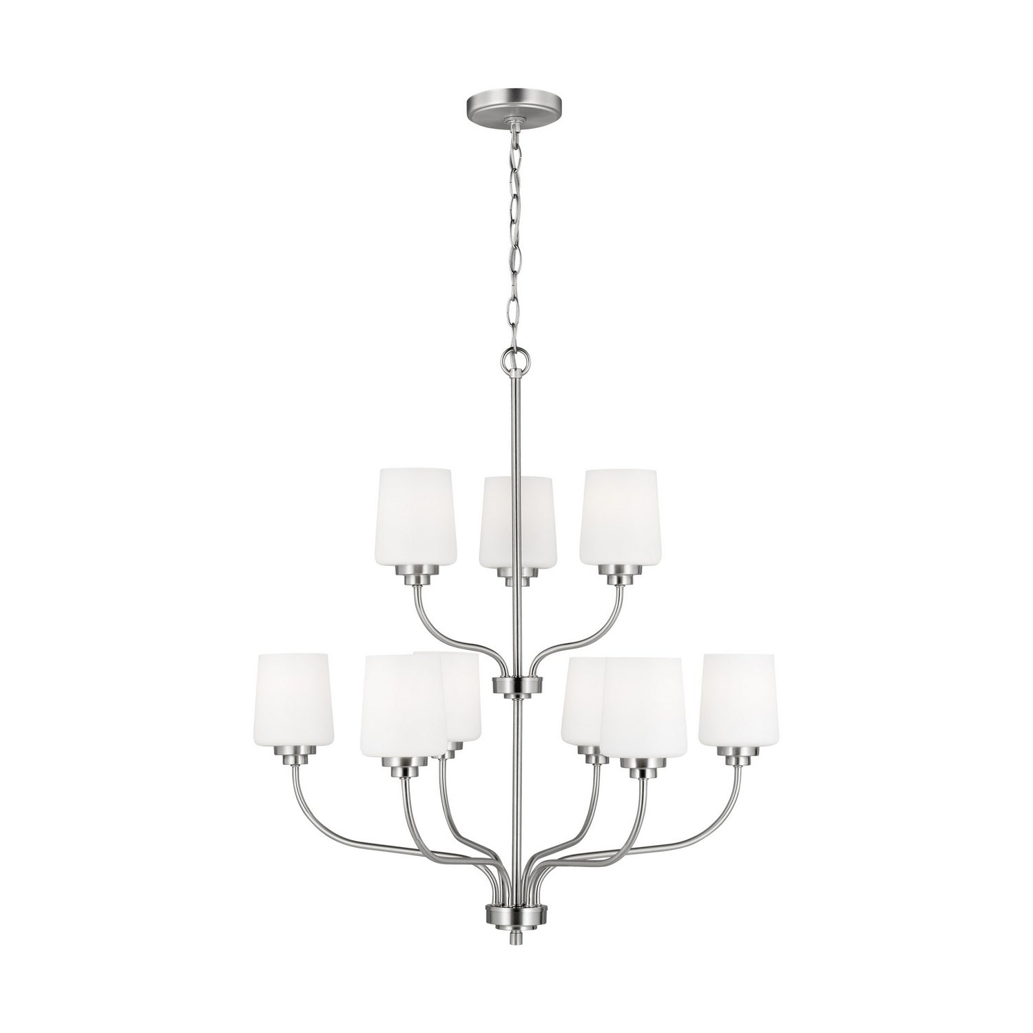 Generation Lighting. - 3102809-962 - Nine Light Chandelier - Windom - Brushed Nickel