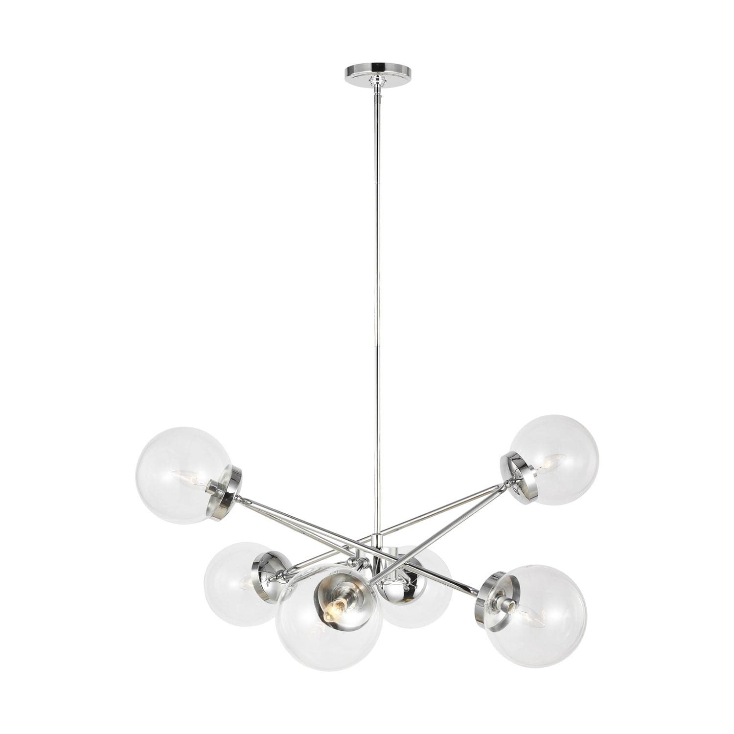 Visual Comfort Studio - 3182706-05 - Six Light Chandelier - Tierney - Chrome