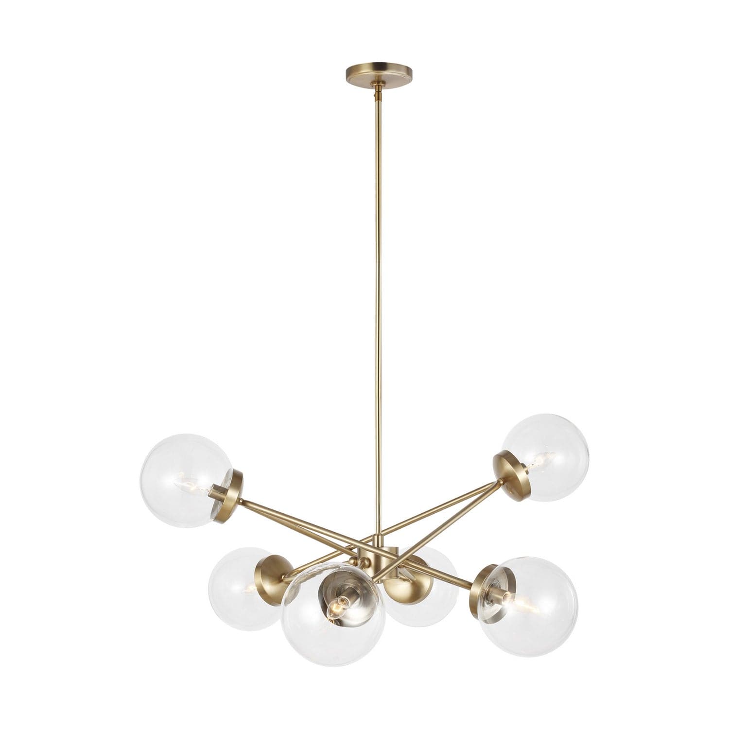 Visual Comfort Studio - 3182706-848 - Six Light Chandelier - Tierney - Satin Brass