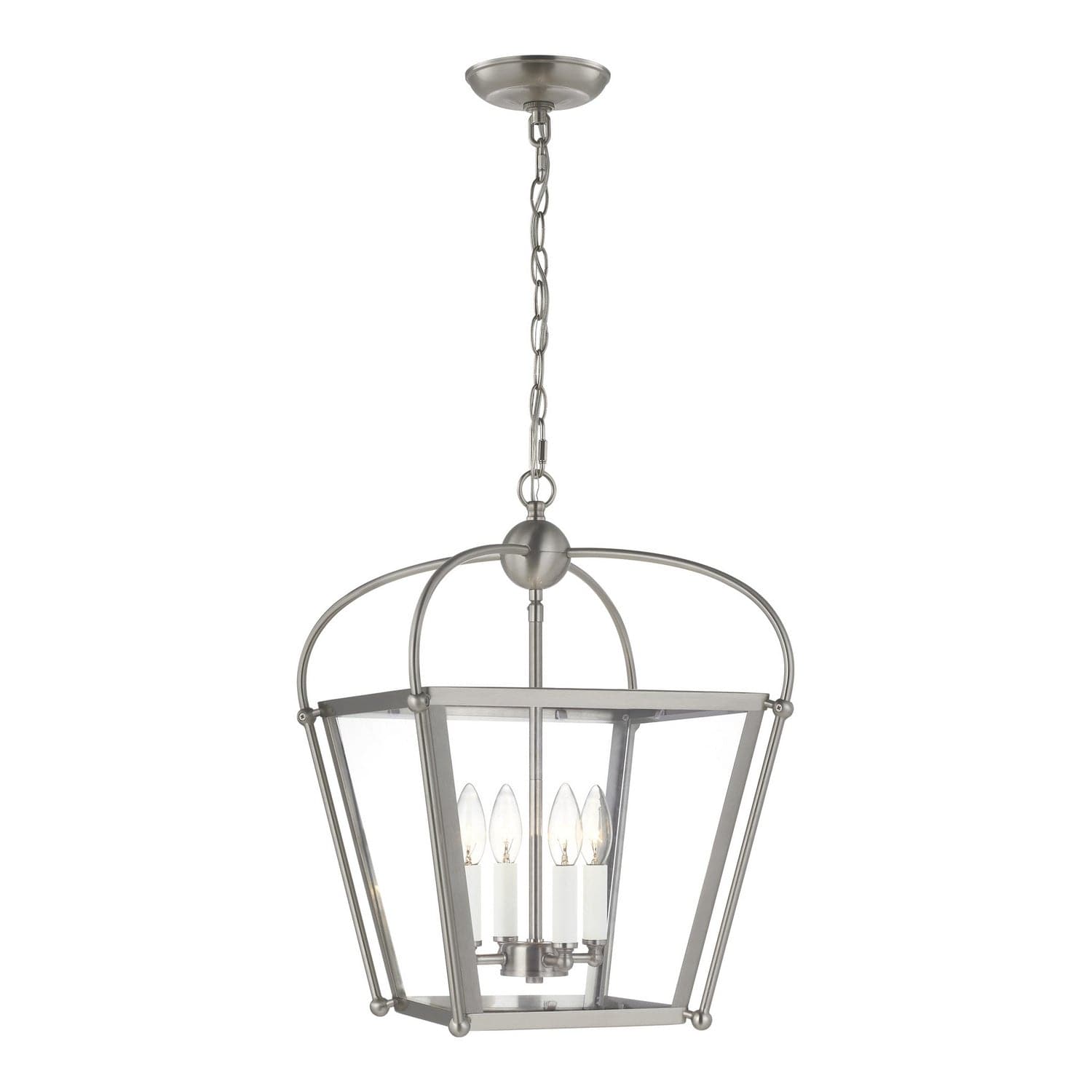 Visual Comfort Studio - 5191004EN-962 - Four Light Lantern - Charleston - Brushed Nickel