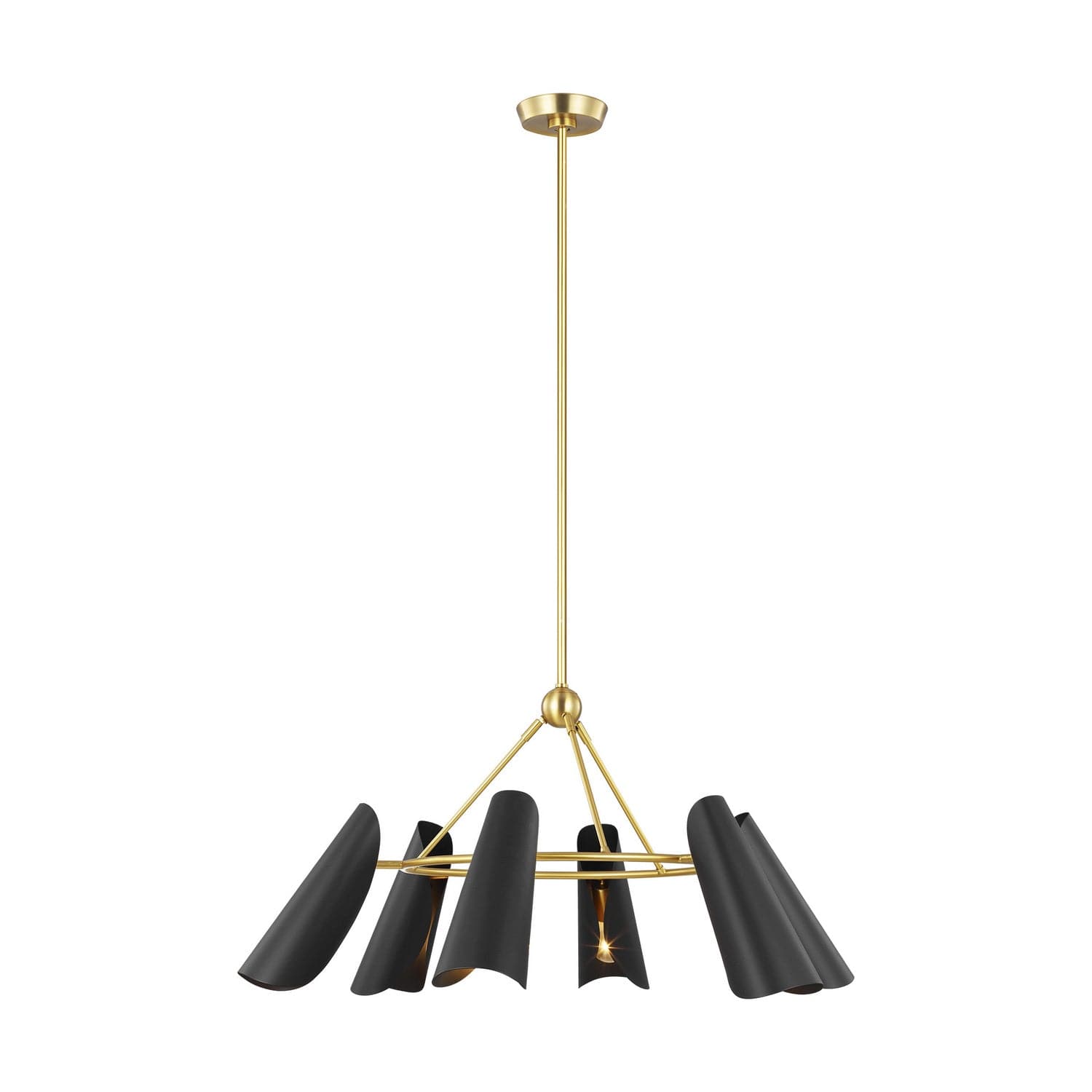 Visual Comfort Studio - AEC1036BBSMBK - Six Light Chandelier - Tresa - Midnight Black and Burnished Brass