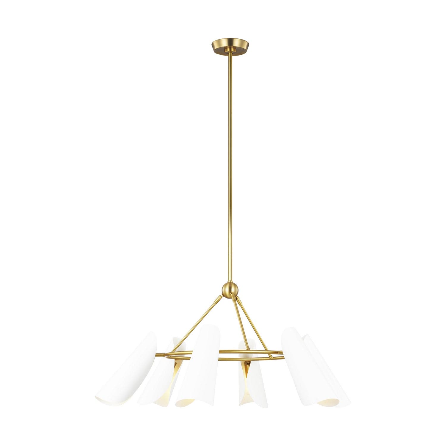 Visual Comfort Studio - AEC1036BBSMWT - Six Light Chandelier - Tresa - Matte White and Burnished Brass