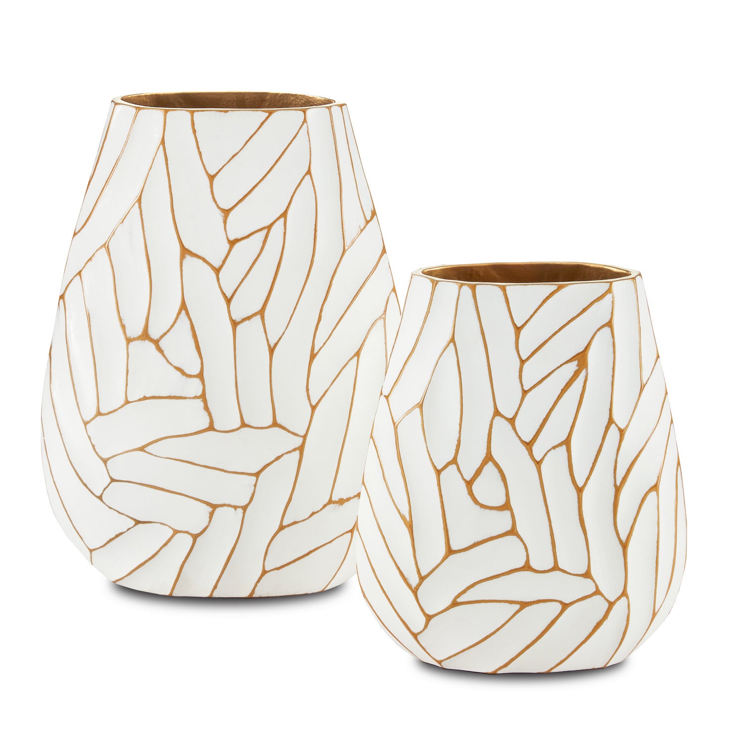 Vase from the Anika collection in White/Gold finish