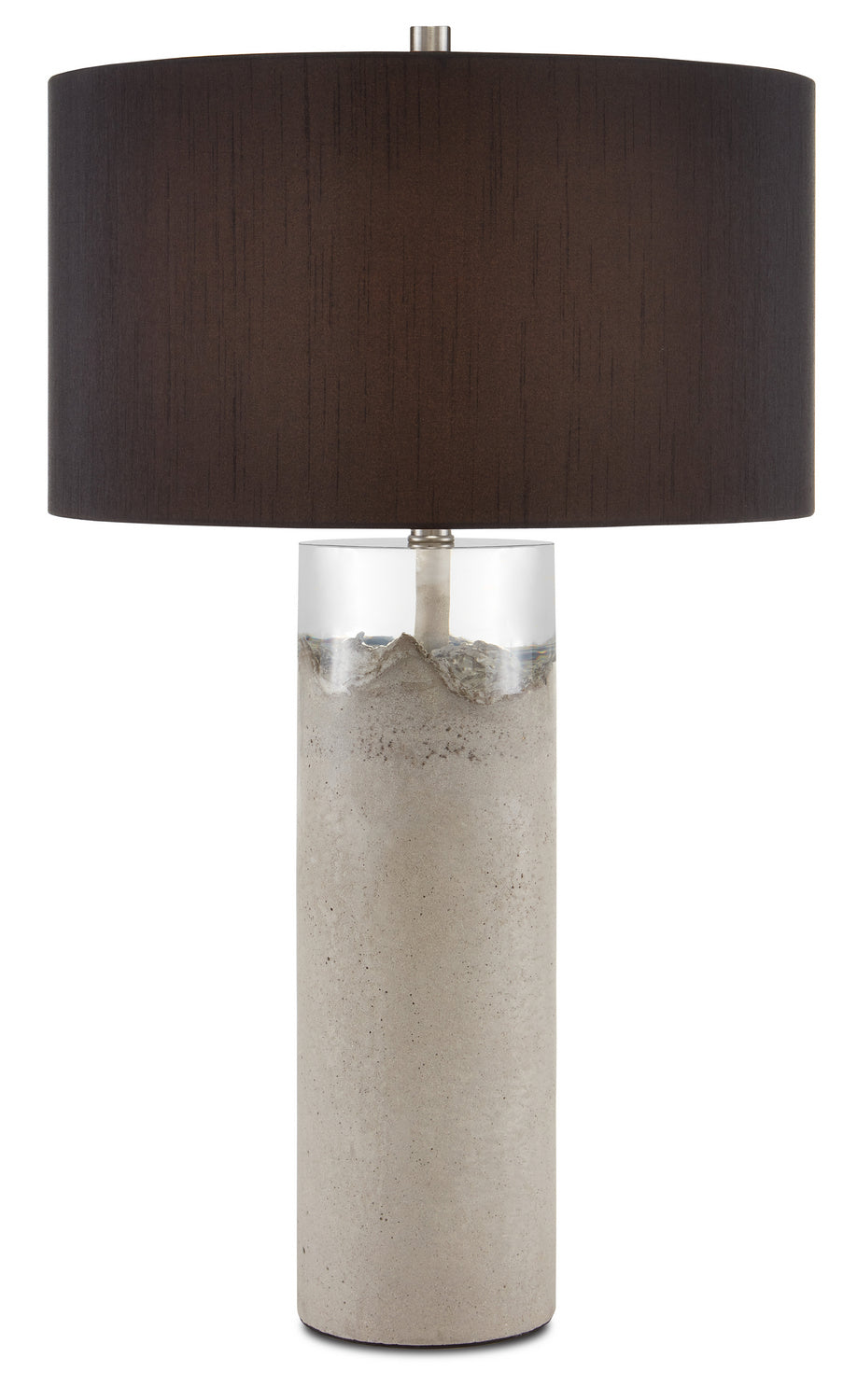 One Light Table Lamp from the Edfu collection in Concrete/Clear finish