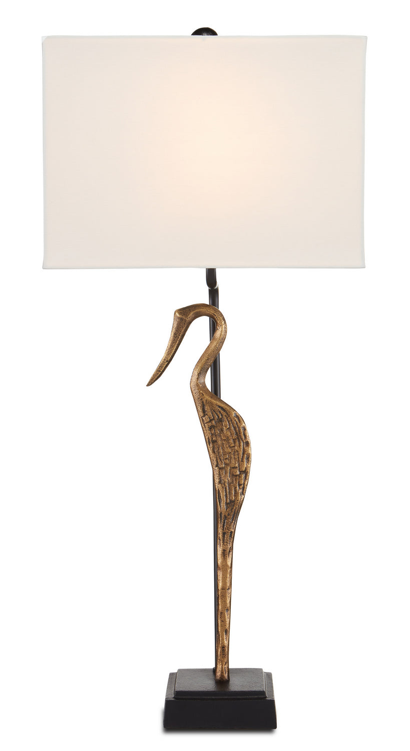 One Light Table Lamp from the Antigone collection in Antique Brass/Black finish