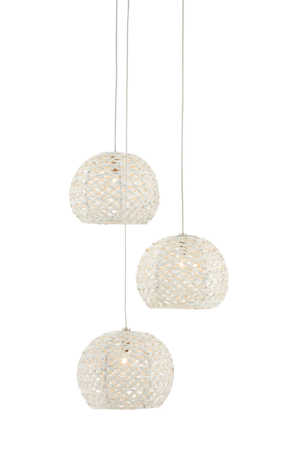 Three Light Pendant from the Piero collection in Sugar White finish