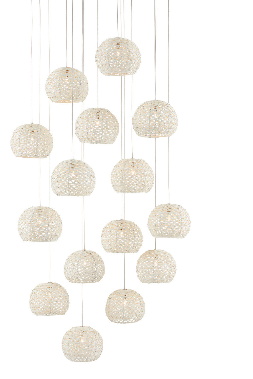 15 Light Pendant from the Piero collection in Sugar White finish