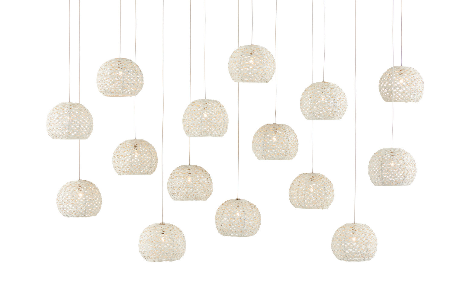 15 Light Pendant from the Piero collection in Sugar White finish