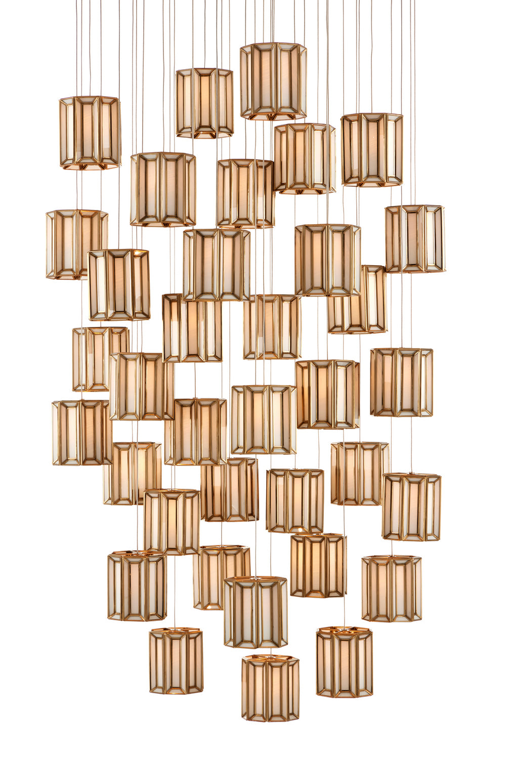 36 Light Pendant from the Daze collection in White/Antique Brass finish