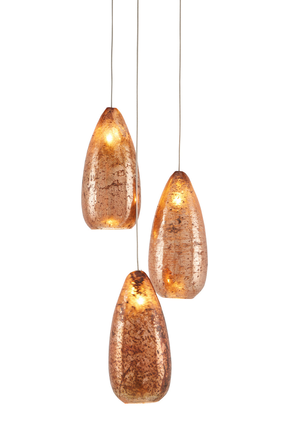 Three Light Pendant from the Rame collection in Copper finish