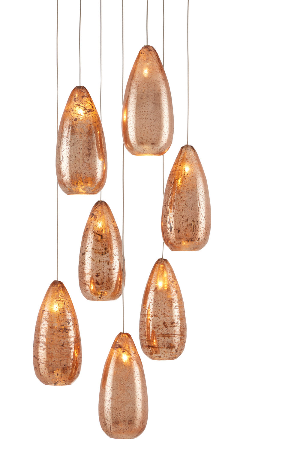 Seven Light Pendant from the Rame collection in Copper finish