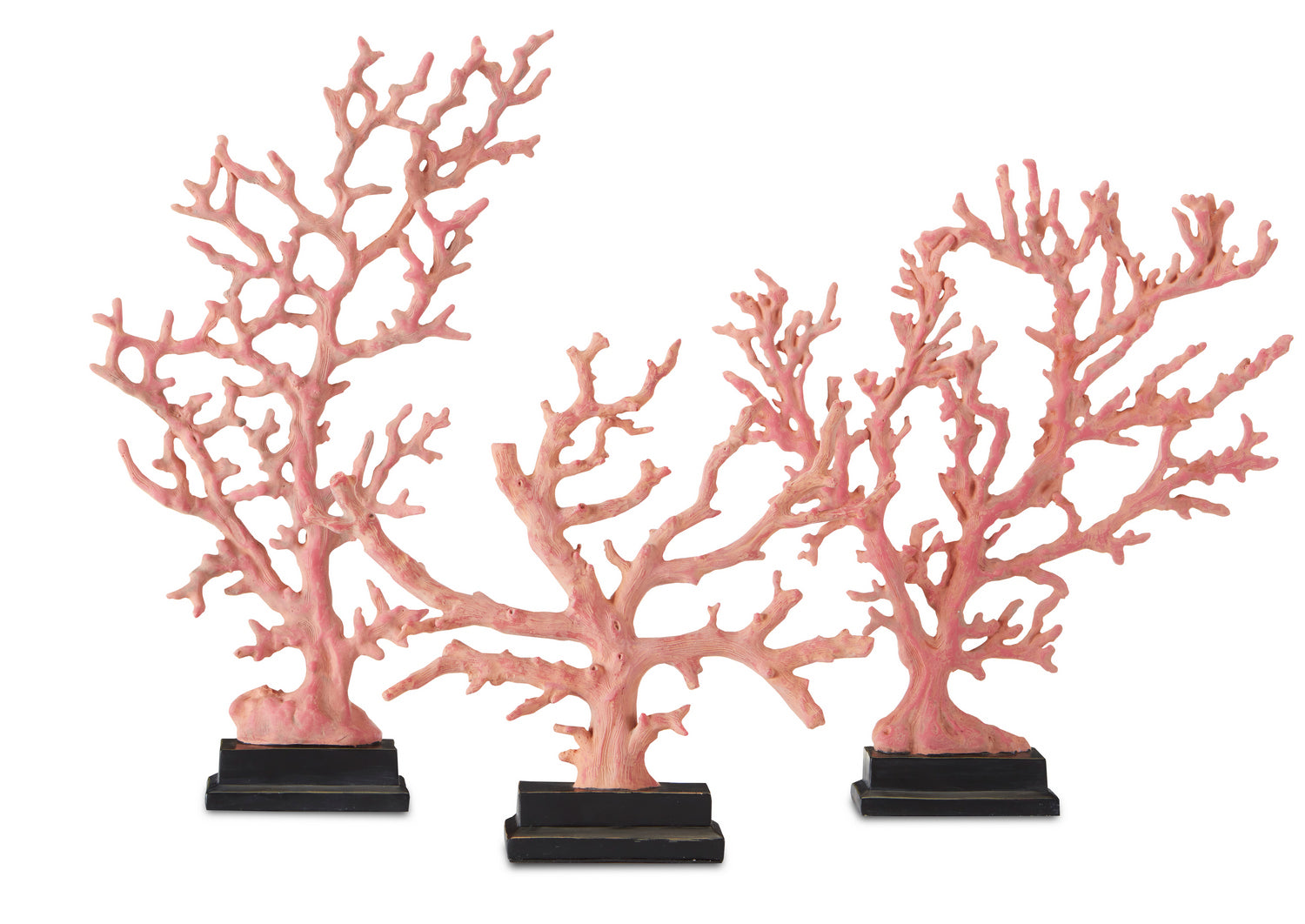 Branches Set of 3 in Antique Red/Pale Pink/Black finish