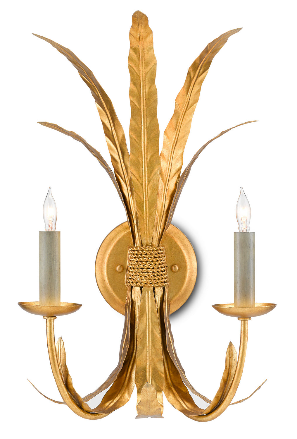 Two Light Wall Sconce from the Bunny Williams collection in Grecian Gold Leaf finish