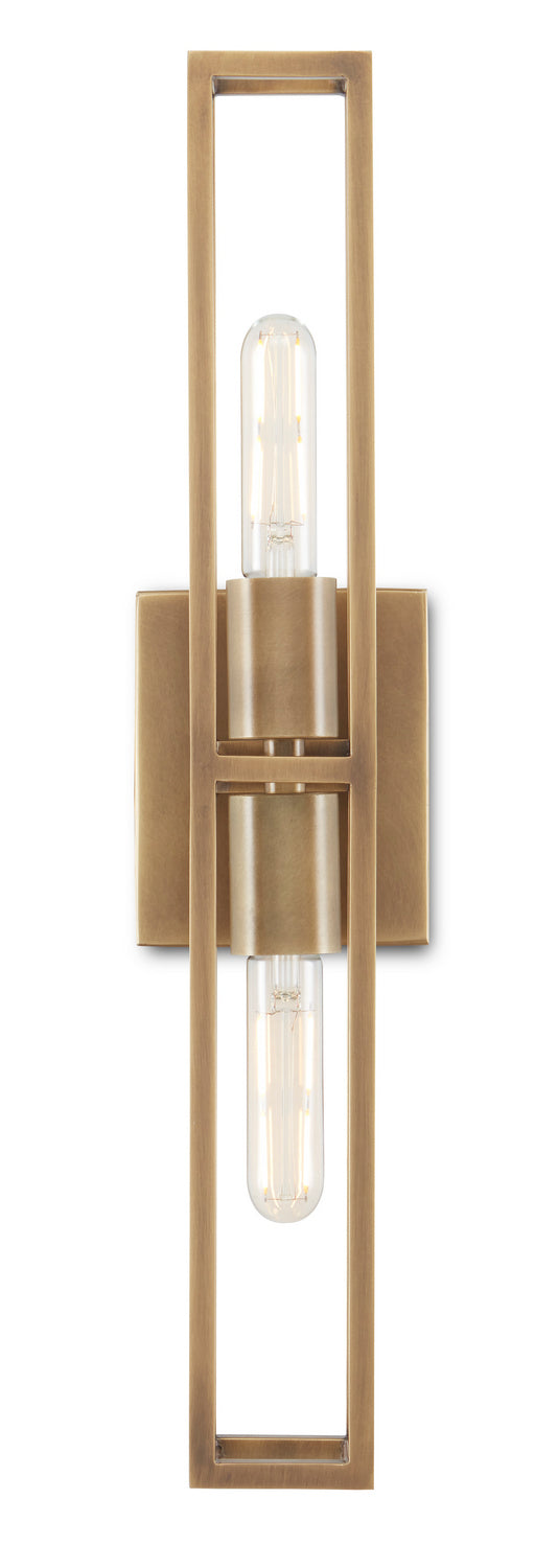 Two Light Wall Sconce from the Bagno collection in Antique Brass finish