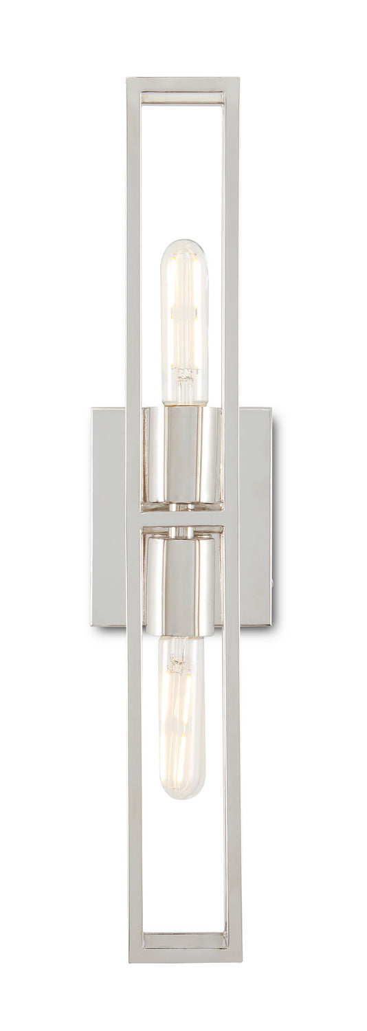 Two Light Wall Sconce from the Bagno collection in Polished Nickel finish