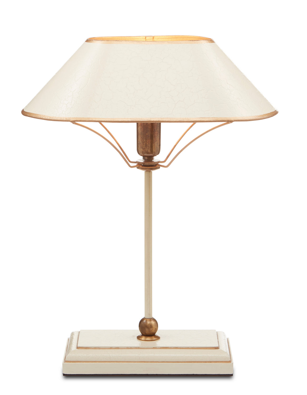 One Light Table Lamp from the Daphne collection in Ivory/Antique Brass/Gold finish